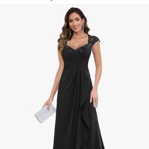 Elegant black Mother of the bride dress